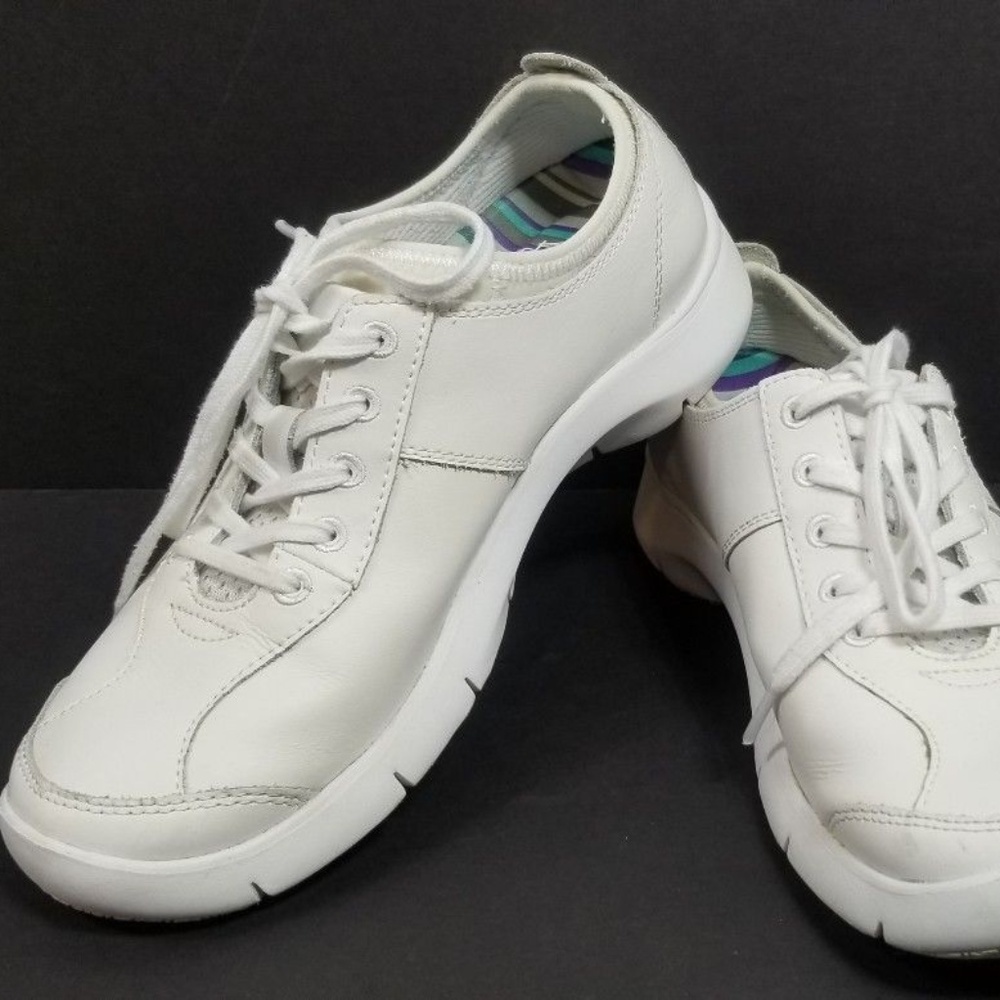 Women's White Lace-Up Comfort Sneakers